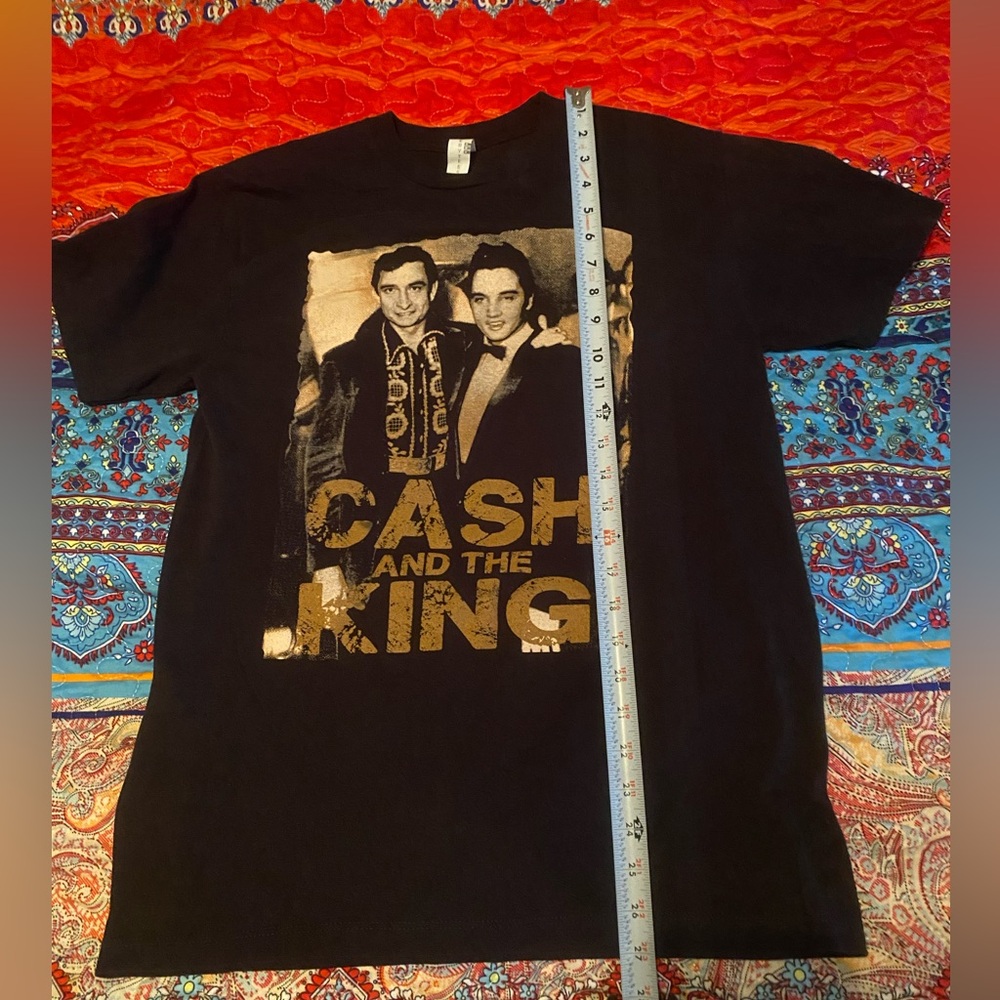 Elvis Presley and Johnny Cash Graphic T-Shirt with Cash and the King Design med - Picture 8 of 9